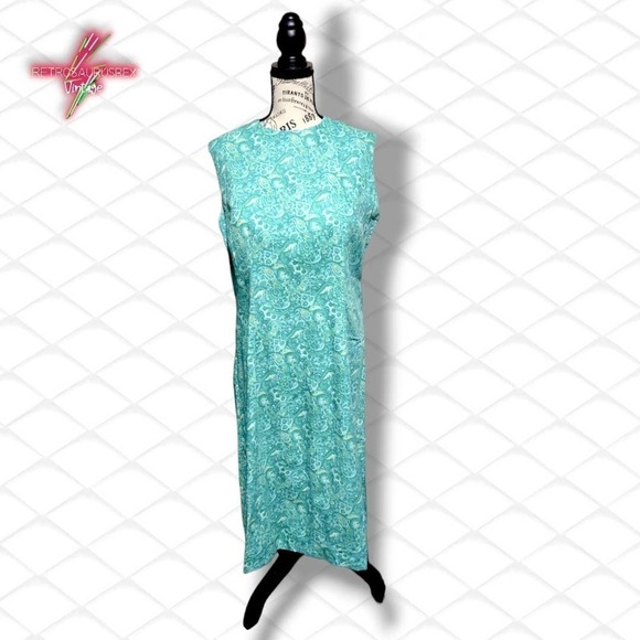 Vintage 1960's Retro Paisley Mod Pencil Skirt Dress - Picture 6 of 9